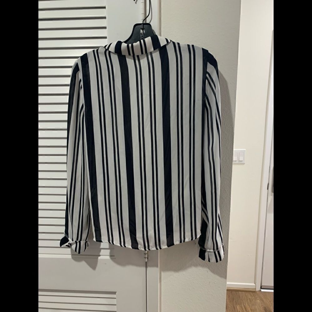 park bravo Stripes Deep V Long Sleeve Casual Blouse EU size 36 - Picture 2 of 3
